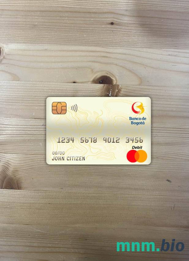 Colombia Banco de bogotá bank master obciążyć card wygląd fotograficzny skan PSD + zdjęcie